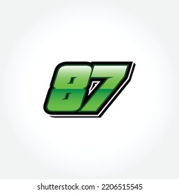 Racing Start Green Number 87 Vector Template