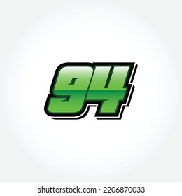 Racing Start Green Number 94 Vector Template