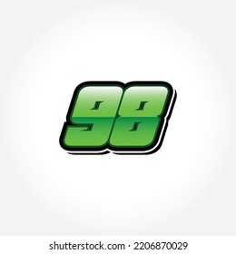 Racing Start Green Number 98 Vector Template