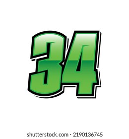 Racing Start Number 34 Vector Template