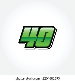 Racing Start Number 40 Vector Template