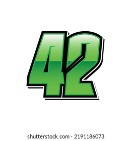 Racing Start Number 42 Vector Template