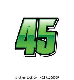 Racing Start Number 45 Vector Template