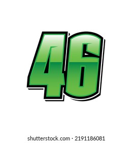 Racing Start Number 46 Vector Template Stock Vector (Royalty Free ...