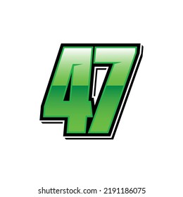 Plantilla de vector número de inicio de carrera 47