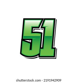 Racing Start Number 51 Vector Template