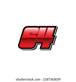 Racing Start Number 64 Vector Template