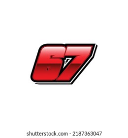Racing Start Number 67 Vector Template