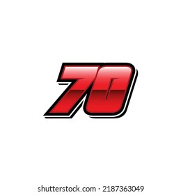 Plantilla de vector número de inicio de carreras 70