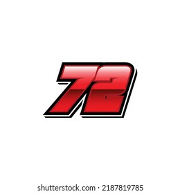 Racing Start Number 72 Vector Template