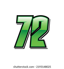 Racing Start Number 72 Vector Template