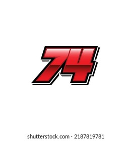 Racing Start Number 74 Vector Template
