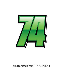 Racing Start Number 74 Vector Template Stock Vector (Royalty Free ...