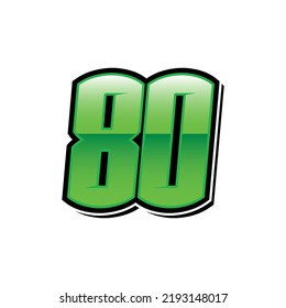 Racing Start Number 80 Vector Template