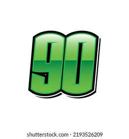 Racing Start Number 90 Vector Template