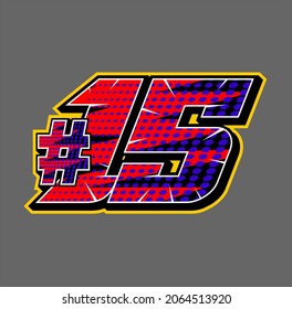 Racing start number vector easy to editable