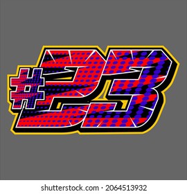 Racing start number vector easy to editable