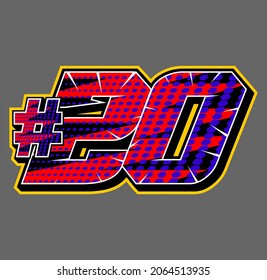 Racing start number vector easy to editable
