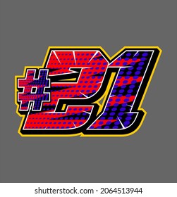 Racing start number vector easy to editable