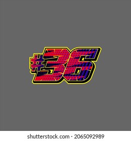 Racing start number vector easy to editable
