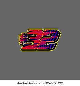 Racing start number vector easy to editable