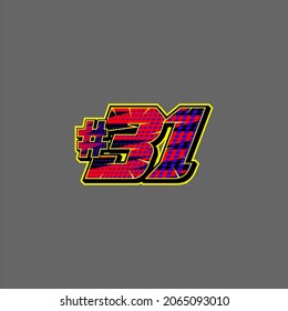 Racing start number vector easy to editable