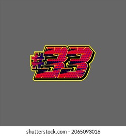 Racing start number vector easy to editable