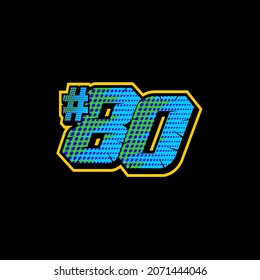 Racing start number vector easy to editable