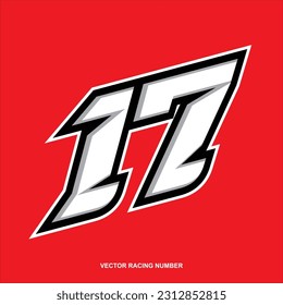 Racing start race number 17 sport vector illustration