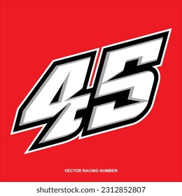 Racing start race number 45 sport vector illustration