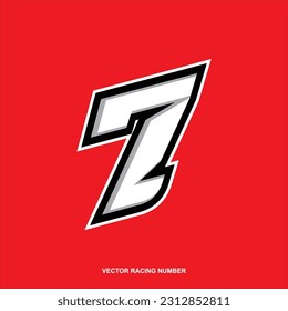 Racing start race number 7 sport vector illustration