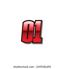 Racing Start Red Number 01 Vector Template