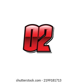 Racing Start Red Number 02 Vector Template