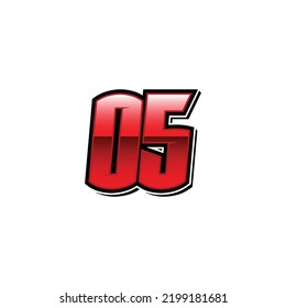Racing Start Red Number 05 Vector Template