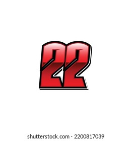 Racing Start Red Number 22 Vector Template
