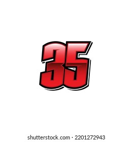 Racing Start Red Number 35 Vector Template