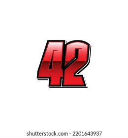 Racing Start Red Number 42 Vector Stock Vector (Royalty Free ...