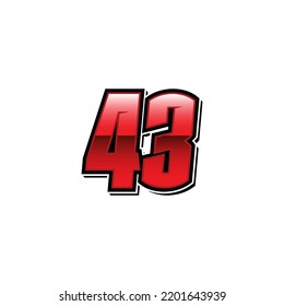 Racing Start Red Number 43 Vector Stock Vector (Royalty Free ...