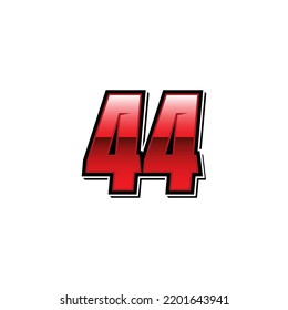 Racing Start Red Number 44 Vector Template