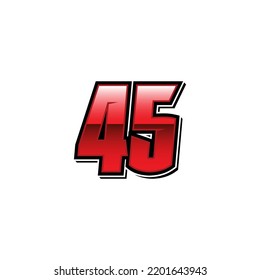 Racing Start Red Number 45 Vector Stock Vector (Royalty Free ...