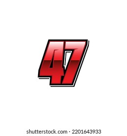 Racing Start Red Number 47 Vector Template