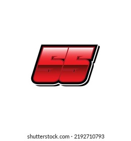 Racing Start Red Number 55 Vector Template