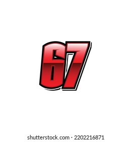 Racing Start Red Number 67 Vector Template