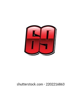 Plantilla de vectores de inicio de carreras Red Número 69