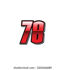 Racing Start Red Number 78 Vector Stock Vector (Royalty Free ...