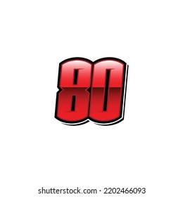 Racing Start Red Number 80 Vector Template