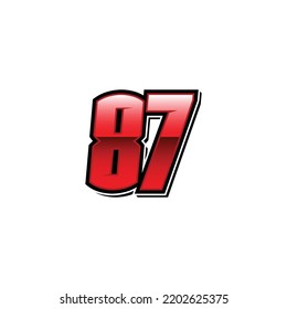 Racing Start Red Number 87 Vector Template