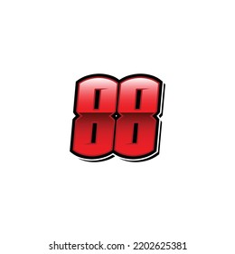 Racing Start Red Number 88 Vector Template