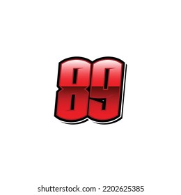 Racing Start Red Number 89 Vector Template