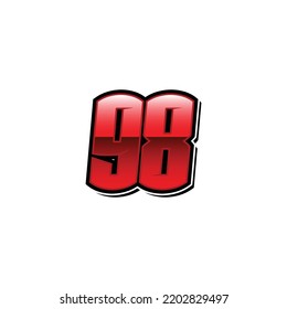 Racing Start Red Number 98 Vector Template